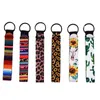 Porte-clés en néoprène avec bracelet en forme de tournesol, léopard, Serape, imprimés de cactus, bande avec anneau fendu, porte-clés en forme de fleur, porte-clés cool