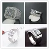 White Copper Plated Platinum Fashion Ring Big Mans Ring New Style Assertive Mens Diamond Ring Full Diamond Micro Pave1685399