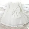 Vestido Branco para Bebé Recém-nascido 0-24 Meses Baby Kids Batening Vestidos Batismo Vestidos 1 2 anos de idade bebê crianças roupas 210312