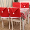 Décorations de Noël Santa Clause Hat Chair Covers Dinner Chairs Cap for Party Festival