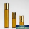 Bouteille Huile essentielle Liquide Parfum Golden Cap Ambre 3ML 5ML 10ML Roll On Bottle