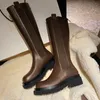 니 하이 부츠 라운드 발가락 두꺼운 하이힐 여성 부츠 파티 캐주얼 신발 플랫폼 2020 가을 겨울