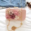 New-trend pu leather evening bag hand-adhesive women shoulder bag slung versatile bag chain wristlet