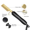 450F High Heat Ceramic Comb Wet Dry Use Hair Straightener Iron Comb Electric Environmentally Friendly Gold New Hairbrush1274k