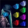 LED RAVE MASKER 7 Kleuren Lichtgevende Licht voor Mannen Vrouwen Gezichtsmasker Muziekfeest Kerstmis Halloween Light Up Masks JK2009XB