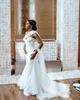 2020 White Mermaid Wedding Dresses Elegant One Shoulder Sweep Train Pleats Garden Country Bridal Gowns vestidos de novia robes de 2851916