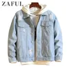 Zaful Jean Jaquetas Casacos Homens Destacáveis ​​Destruptable Destruir Lavagem Outerwear 2020 Inverno Homens Homens Na Moda Moda Bombardeiro Rasgado Jaqueta Denim