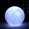 Vendita di stampa 3D Lampada lunare Controllo pulsante Luce notturna a LED Stampa 3D domestica Luce notturna creativa a LED con atmosfera a risparmio energetico