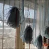 Pure color lift balloon curtain finished sector lifting Korean waterfall foreign trade lace window screen curtains