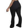 Pantalon femme décontracté grande taille femme élastique jambe large pantalon évasé Leggings taille haute pantalon cloche bas drapé survêtement pantalon pantalon de survêtement