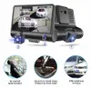 NY CAR DVR 3 CAMERAS LINS 4 0 tum Dash Camera Dual Lens med bakre kamera Video Recorder Auto Registrator DVRS DASH CAM242T