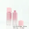 Tubes de brillant à lèvres rose dégradé de 10ML, Mini bouteilles vides rechargeables pour vernis à lèvres carrés, conteneurs cosmétiques WB2594