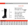 Fasion Cross Strap Chunky Platform Boots Women Double Buckle High Heels Knee High Boots Women Pu Leather Long Botas