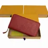 Whole Fashion 3 colors Single Zipper Pocke Men Women Leather Wallet Lady Ladies Long Purse Card Holde With Box Card Dust Bag 2234U