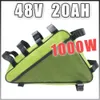 48V 20AH Triangle Electric Bicycle lithium battery Pack 1000W E bike Li ion Battery