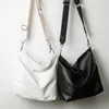 New- Capacity Bucket Crossbody Bags Women Wide Strap Shoulder Bags Casual Solid Women PU Leather Handbag New