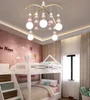 Chambre d'enfants LED lustre éclairage moderne nordique chambre intérieure boule de verre lampe suspendue G9 créatif maison LED lustres