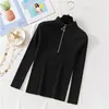 Women's Sweaters Women's Half Turtleneck Zipper Pullover Sweater Knitted Women Fall Winter 2022 Elasticity Slim Woman Pullovers Korean