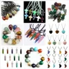 12 Different Shape Natural Stone Pendant Necklaces Real Amethyst Women Chakra Gem Stones Quartz Crystal Necklaces Summer Jewelry