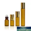 Bouteille d'huile essentielle, parfum liquide, bouchon doré, ambre, 3ML, 5ML, 10ML, à rouler