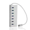 7 Port USB3.0 HUB Kabelplugg Höghastighetsadapter Alloy Hubs för PC-hårddisk USB Flash Drive Card Reader Mobiltelefonkamera