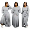 Style de créateur 2021 Robes d'automne et d'hiver model couleur solide moulue terre longue robe femme vêtements dhl20202441055