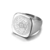Pierścienie klastra Salomon dla mężczyzn Silver Color Magic Rules Signit Pagan Amulet Męski Biżuter17819269