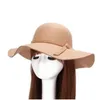 10pcslot rétro automne hiver chapeaux melon pour femmes filles doux laine feutre Fedoras chapeau solide dames disquette large bord dôme Cap5613364