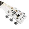 Basswood Cutaway New White Acoustic Guitar WBAG String STRAP للمبتدئين من US8627423