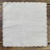 Set of 12 Fashion Wedding Handkerchiefs 12x12"White Ramie/Linen Hankies with Embroidered scallop edges Vintage Lace Hanky