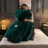 4st Plain Color Thicken Flanell Warm Bedding Set Velvet Däcke Cover Bed Sheet Pillows Home Bed Linens T2008266589837