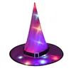 Halloween Witch Hat with LED Light Glowing Witches Hat Hanging Halloween Decor Suspension Tree Glowing Hat for Kids Adult Free Shipping