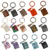 26 Styles Tassel Keychain Armband PU Leather Wristlet Keyring Leopard Snake Wallet Bangle Keyring Holder Party Favor JJ7108274694