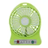 Ventilateur de bureau portable Ventilateur de lumière LED Ventilateur USB extérieur 5W sans batterie 18650