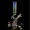 4 Types glass bong colour water bongs downstem perc bubbler honeycomb dabber heady rig recycler bong water pipe with 14mm joint