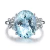 Anel de alta qualidade Anel da moda Hot Lady Stone Jóias Natural Blue Topázio Anéis de borboleta Anéis de noivado Fornecimento
