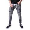 Calça Jeans Masculina 2021 Fashion Slim Pencil Stretchy Rasgado Skinny Biker Casual Hole Design Streetwear