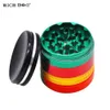 RICH DOG Rasta Color Aluminum Smoking Grinder Silicone Storage Stash Jars 63MM 5 Piece Metal Tobacco Grinder Herbal Crusher4926902