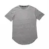 Privé Custom T-shirt zwart en wit losse casual hoogwaardige pure katoenen t-shirt hip-hop hoge straat stijl harajuku gebogen zoom t-shirt