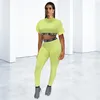 2020 Summer Women Tracksuis Suit Split Two Pieces Set Vêtements Causal pour un crop top court et un pantalon de crayon tenue
