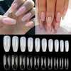 Fałszywe paznokcie 500 sztuk Nail Art Tips Full French Ballerina Fałszywy Przezroczysty / Naturalny Trumna Akrylowa UV Gel Salon Design Manicure Narzędzia