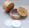 30 ml Empty Powder Case Bamboo Cosmetic Jar Make-up Loose Powder Box Case Container Holder with Sifter Lids and Powder Puff SN1796