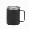 12oz Double Wall Stainless Steel Mugs with Handles Vacuum Insulated Coffee Cups Side Lacquer Creative Tumbler Simple Home Water Cup