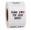 500 stks roll 1 inch 1.5 inch Bedankt voor uw bestelling Label Stickers DIY Store Box Gift Tas Bakken Pakket Decoratie