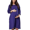 マタニティドレスカジュアルな妊娠中の女性ボタンケアパジャマスカートママ母乳育児のドレスナイトドレス