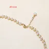 Collana di perle d'acqua dolce naturali iniettate in oro 14k, catena al collo di corna di moda da donna, versatile, negozio di gioielli per il tempo libero, collane all'ingrosso