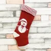 Hot Christmas decorazione d'interni calzini jacquard lavorati a maglia rossi sacchetto regalo cervo pupazzo di neve calzini decorativi Babbo Natale 500 pezzi T50040