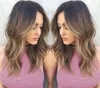 5Clips One Piece Clip In Human Hair Extensions With Lace Straight Brazilian Virgin Hair Ombre Dark Brown Balayage 2/6/18