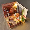 Doll House Furniture Diy Dollhouse Miniature Puzzle Assemble 3D WOODEN MINIATURAS Dollhouse Educational Toys for Children Gift Y202620355