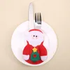 Ny julkniv gaffel uppsättning tecknad santa claus snögubbe älg deer bestick set xmas festival hem dekorations redskap väska w-00174